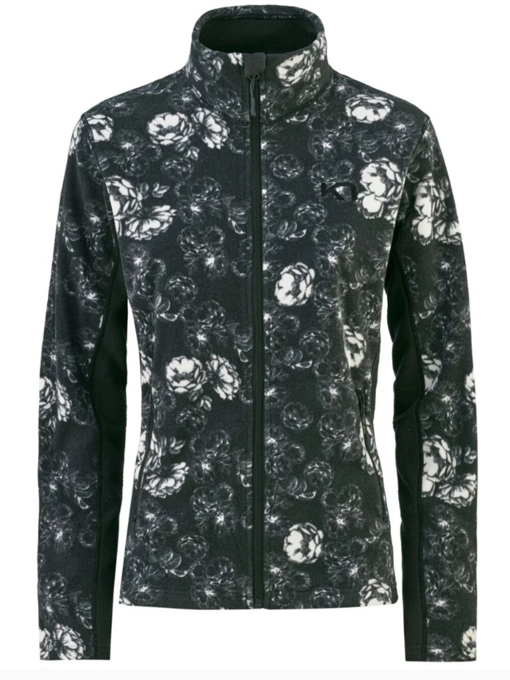 Kari Traa Dina Fleece Full-Zip Jacket | Floral Black/Grey | Size S